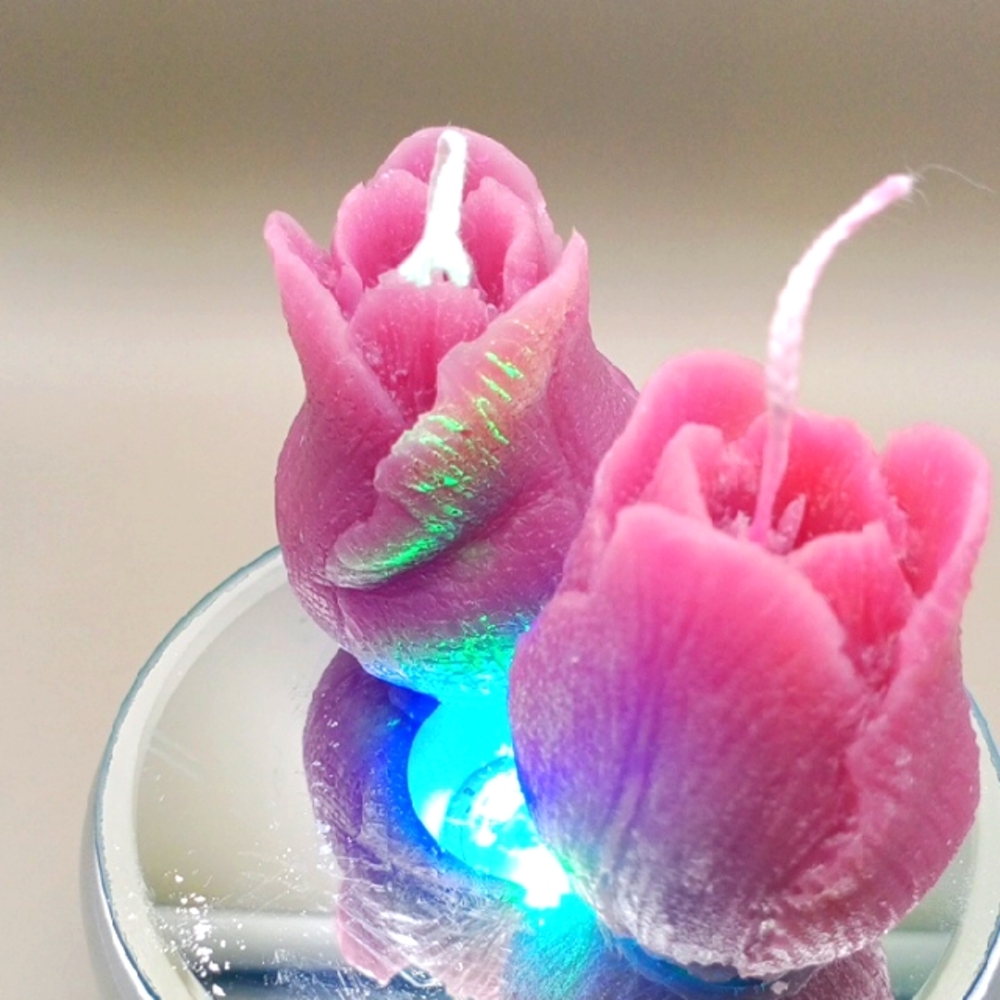 BaRich Hand Made 💕 Pink Rose Shaped Candles